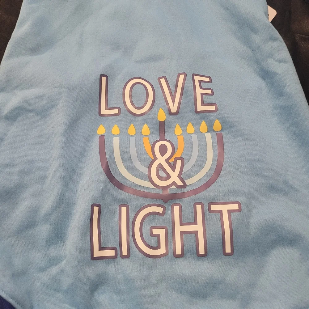 New Boots & Barkley Hanukkah Hoodie~Jacket~Sweater~Love & Light~Menorah~XL